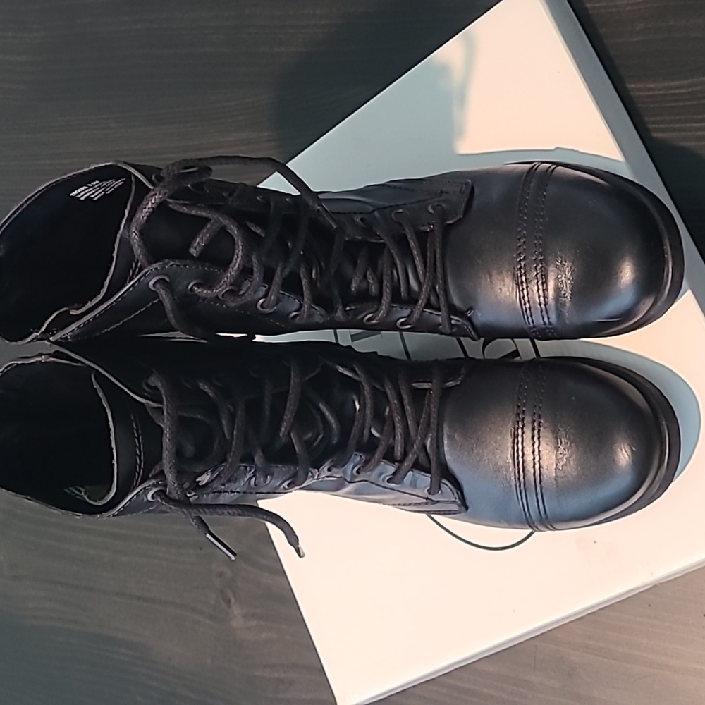 Steve Madden, Black Combat Boots, Sz 9.5
